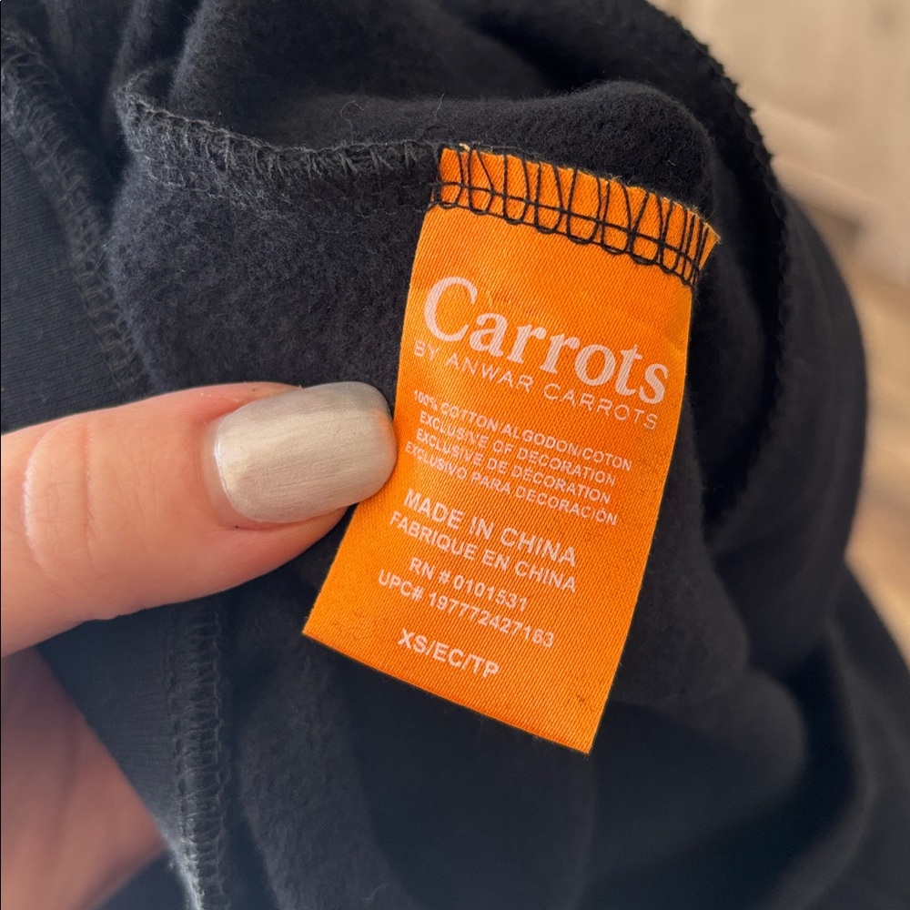 Carrots by Anwar Carrots Wordmark Jogger Sweatpants black cotton blend fleece XS - Picture 8 of 8